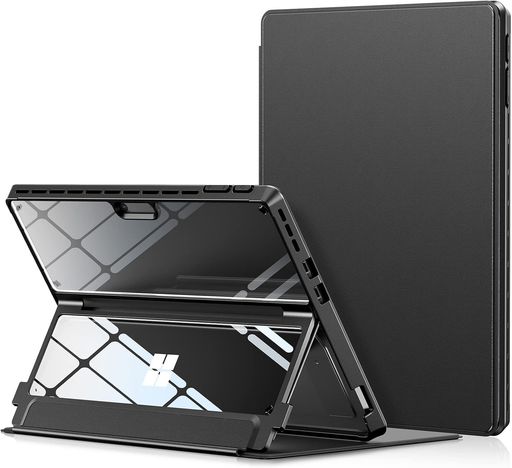 Rakuten - Surface Pro11 Pro10 Pro9 ケース 透明 クリア 手帳型 多角調整が可能で 全面保護型 米軍規格 耐衝撃 軽量 薄型 Typeカバーキーボードとの互換性 スタンド保護機能付き サーフェスプロ11 プロ10 プ…