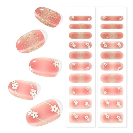 Topforceジェルネイルシールネイルシール硬化タイプジェルネイルシール手用ネイルシールジェルネイル貼るだけ(長型20枚)長持ちジェルネイルシール硬化ネイルジェルネイル人気デザイン簡…