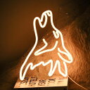 オオカミネオンサイン ウォームホワイト LED かわいい狼ネオンライト 壁の装飾動物ネオン管 調光可能なUSB寝室サインライト キッズルーム ホームデコレーショ...