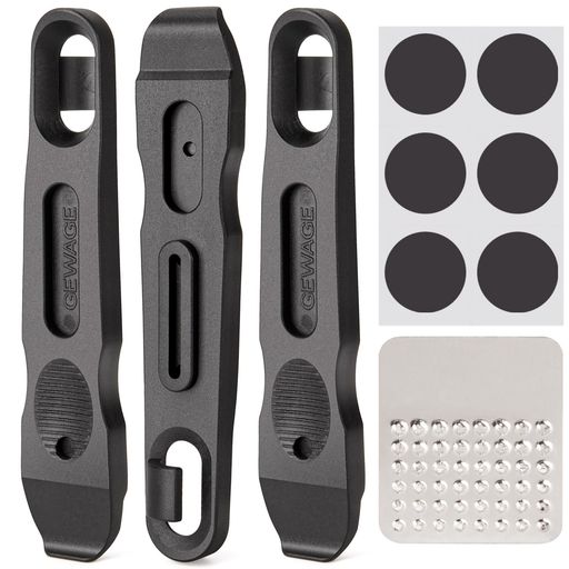 GEWAGE自転車タイヤレバー3本セットタイヤ交換工具パンク修理キット樹脂製ブラック(GE-603)
