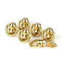 リベット スタッド ジョイント金具 真鍮 6個入り ネジ入り 回転式 止め金具 バッグ ハンドル ドロップハンドル 財布 レザークラフト 材料 DIY ハンドメ...