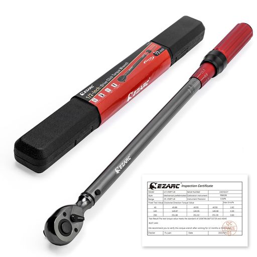 樂天商城 - EZARC(イザーク)トルクレンチ差込角12.7mm(1/2”)車40~340N・mプレセット型トルクレンチタイヤ交換高精度プラスマイナス3%両回転対応自動車バイクトラック自動車整備工具校正証明書収納ケー…