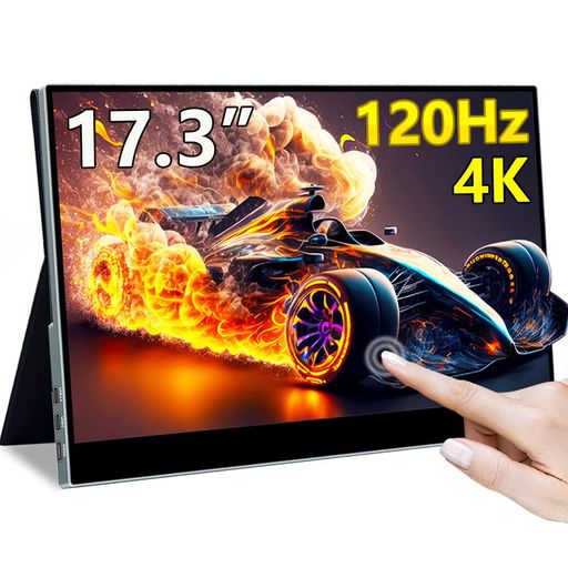 Cuview 17.3インチ 4K 120Hzモバイルモニター タッチパネル 3840x2160 100%P3色域10Bits全貼合サポートMPP スタイラス サブモニターゲーミング スイッチ用疲れ目軽減 ノートパソコン/スマホ/PC/Macなど…