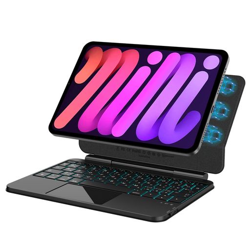 Cases - BETTDOWマジックキーボード2024Mini7A17Pro第7世代&2021Mini6第6世代8.3インチ対応磁気キーボードケースMini第6/7世代通用トラックパッド付き7色バックライト付き高感度磁気吸着ケース