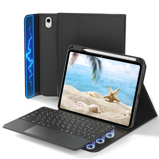 Cases - 【最新脱着式】OmikamoiPadキーボード第9世代JIS日本語配列iPad第7/8/9世代対応ipadケース第9世代キーボード3台マルチペアリング超高精度トラックパッド搭載全面保護耐衝撃ペン収納多角度調整