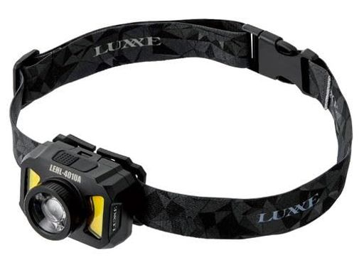 本体サイズ: 約D60xW60xH45mm (重量 約94g 電池込み) ボディカラー: ブラック / 点灯カラー:「UV (最大 11ルーメン/395nm波長)」「暖色 (最大 100ルーメン)」「白色 (最大 400ルーメン)」/ 搭載ライトの種類:「LED」「ワイドビーム COB」「手元ライト」「LUMINUS社製白色LED」 使用電池 : 単4形乾電池x3本(充電式ニッケル水素電池単4形も使用可) 白色LEDライト・最大ルーメン連続点灯時間: 「約4時間」 / 特徴:「6段階照射モード」「IPX4防滴仕様」「フォーカスコントロール機能レンズ」「バッテリー残量表示」「激しい動作でも角度がズレにくい」「拡散型UVライト(395nm波長)採用」 【品名コード: LEHL401UA / シリーズ名: ラグゼ ヘッドライト】......光を照らす範囲を無段階調節できる「フォーカスコントロール機能付き・拡散型UV照射機能搭載・電池式ヘッドライト」!! 高品質LUMINUS社の白色LEDにフォーカス機能を搭載、ワイドとスポットの切り替えが可能。