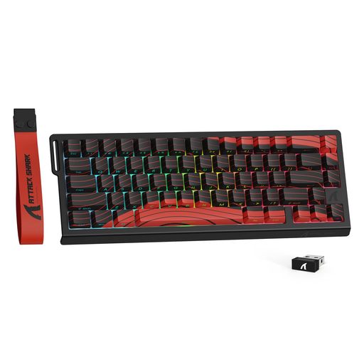 ATTACK SHARK X68PRO HE ラピッドトリガー キーボード 高速反応 3モード接続 2.4G Bluetooth USB-C有線 8KHZ ゲーミングキーボード ラピッドトリガー 調整可能なアクチュエーション搭載 RT0.01mm