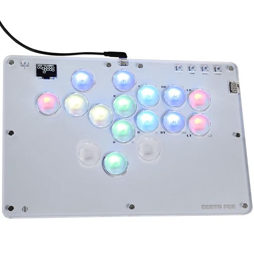 Rakuten - Haute42 レバーレスコントローラー アケコン T16 PROホワイト 静音ボタン 押し心地ばつぐん スリム 天板広め EVO大会対応 膝置き可 無遅延 格闘ゲーム向け PC Switch2 Switch PS4 PS3対応 TYPE-C