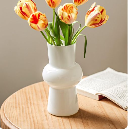 ガラス花瓶一輪挿しおしゃれフラワーベース透明水栽培インテリア飾り花瓶北欧花器ガラスベースガラスボトルアレンジインテリア水栽培生け花造花おしゃれシンプル(白)