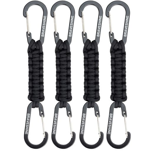 [BRAVESHINE]パラコードで編んだ紐の両端にカラビナ付きカラビナパラコードストラップキーホルダーキー..