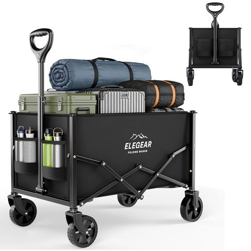 樂天商城 - Elegearキャリーワゴンキャリーカート120L耐荷重100kg軽量折りたたみ軽量コンパクト設計家庭用買い物キャンプアウトドアカート軽い日常使い