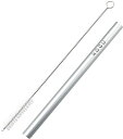 珈琲考具 KOGU 下村企販 ストロー アルミ 11MM 【日本製】 マドラー 繰り返し使える 洗える ブラシ付き エコ 冷たい飲み物 タピオカ シルバー 43...