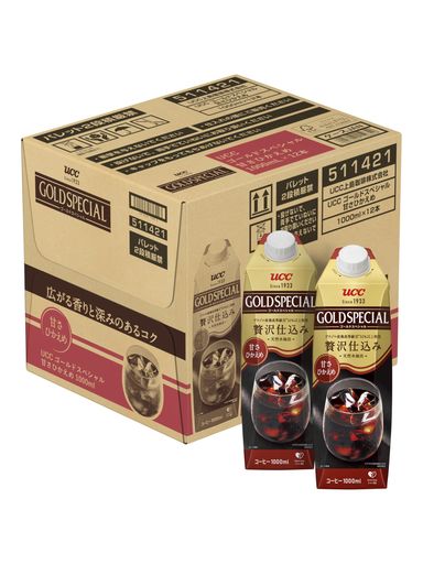 ゴールドスペシャルアイスコーヒー 甘さひかえめ 紙パック コーヒー 1000mlx12本