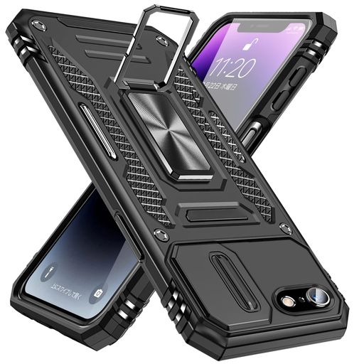 iPhoneSE3第3世代用ケースiPhoneSE2第2世代用ケースiPhone7用ケースiPhone8用ケースリング付き衝撃吸収耐衝撃一体型落下防止米国軍事MIL標準取得スタンド機能PC+TPU二重構造