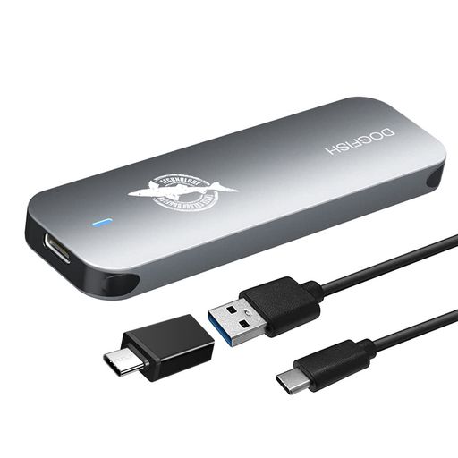 Dogfish ポータブル外付けSSD 512GB 2242/2260/2280 Ngff グレーメタル USB 3.1 Type-C ミニ 通気性 ポータブル ソリッドステートドライブ Mac/Windows/Android/Linux用 Dogfish ポータブル外付けSSD 512GB 2242/2260/2280 Ngff グレーメタル USB 3.1 Type-C ミニ 通気性 ポータブル ソリッドステートドライブ Mac/Windows/Android/Linux用