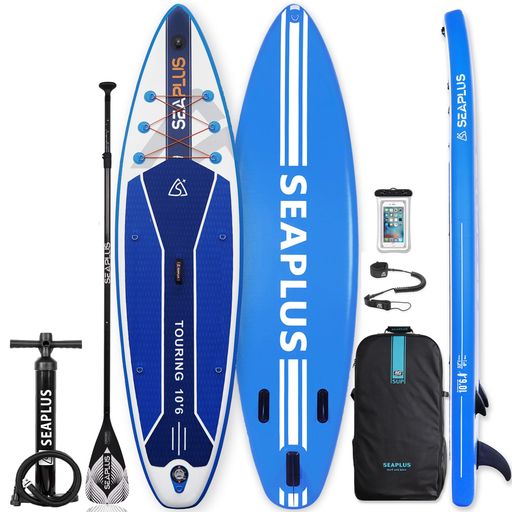 Boards - スタンドアップパドルボードSUPサップボードSEAPLUSサーフボードインフレータブルsupボード釣り長320cm幅81cm厚15cmL-BCカーボンパドル付き(Blue)
