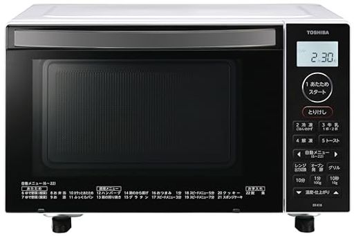 TOSHIBA(東芝) オーブンレンジ 18L ER-X18(W) ホワイト 250°C 1段調理 フラットテーブル 電子レンジ microwave 温度センサー トースト機能付き 簡単お手入れ 小型 一人暮らし 新生活 新社会人 入学・…