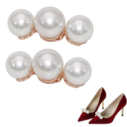 [ZHEJIA]シューズクリップシューズクリップ靴飾り2個入りシューアクセサリパール靴アクセサリーかわいいシンプルワンタッチ着脱取り外し可能結婚式パーティー