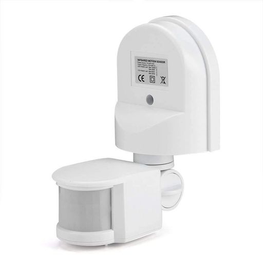 AC110-220Vモーションセンサースイッチ、自動夕暮れから夜明けまでの赤外線ボディモーションPIRセンサー、160度調整可能な赤外線センサースイッチ防水(ホワイト)