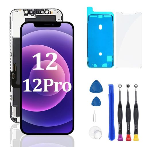 foriPhone12Pro液晶パネルLCD画面交換[jasfiuay]iPhone12/12pro黒6.1”3Dフロントパネルタッチパネル修理スクリーンフロントガラス修理パーツデジタイザ修理工具