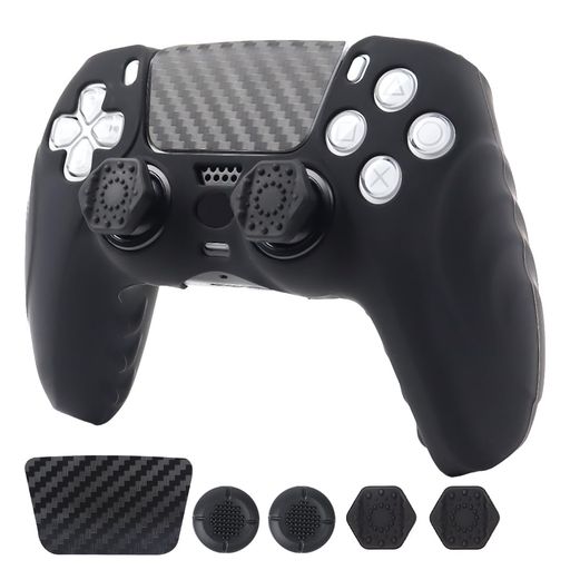 PS5slimコントローラー用の高品質シリコン保護ケース。多彩な個性的なデザインとカラーバリエーションから選択可能で、コントローラーを全面的に保護します。 PS5ゲームコントローラー保護ケースはコントローラーをしっかり保護し、落下防止・滑り止め効果があり、操作感を向上させます。 付属品として4つのジョイスティック保護キャップと、2枚のカーボン調グリップシールが同梱されています。異なる触感で、より良いゲーム体験を実現します。 シリコンケースがPS5コントローラーを全面的に保護し、日常使用による傷、汚れ、液体の飛沫、油汚れを効果的に防止します。 シリコンケースは取り付けが簡単で、装着後もコントローラーの機能に影響せず、手触りが快適です。すべてのボタンとインターフェースが正常に使用できます。