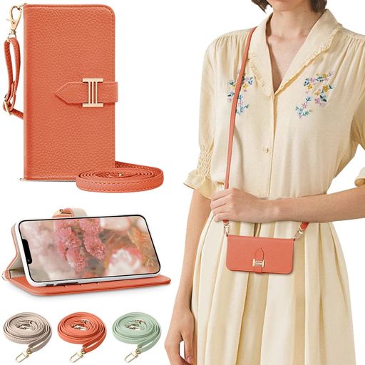 iPhone13ケース手帳型ショルダースマホケースiPhone13おしゃれ女性肩掛け携帯ケースiPhone13財布型マグネット式カード収納スタンド機能iPhone13手帳型ケースストラップ可愛い高級PUレザー