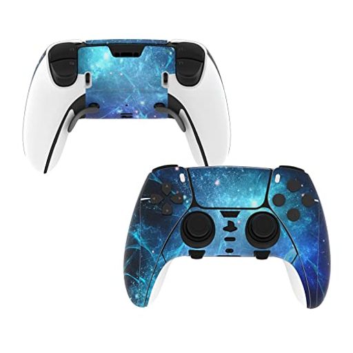 PlayVital ps5 Edgeコントローラーに対応用スキンステッカーシール、ps5エッジワイヤレスコントローラーに対応用カスタムデカールラップシール【ブルーネビュラ】2セット