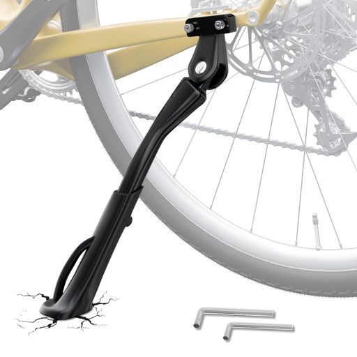 【安定したサポート】NICEDACKバイクキックスタンドは高品質のアルミニウム合金とステンレス鋼のネジでできており、耐久性があります。 自転車用キックスタンドは耐荷重35kgで、自転車を安定して支えることができます。 注:自転車のフレームに2つの穴があり、穴の間隔が40mmの自転車にのみ適しています。 自転車キックスタンドには、組み立て用のM6ネジが付属しています。 【より滑り止めと耐摩耗性】アルミニウム合金キックスタンドの底部にあるプラスチックベースの滑り止めテクスチャ領域が拡大され、キックスタンドのグリップが向上し、砂や斜面、濡れた床などで自転車が滑るのを防ぎます。 【素早い高さ調整】付属のドライバーでバイクキックスタンドの高さ調整ネジを緩め、バイクキックスタンドの長さを延長または短くし、最後にネジを締めます。 NICEDACK 自転車用キックスタンド 長さ調整範囲:32 cm - 41 cm (12.60 インチ - 16.14 インチ)。 【取り付け簡単】NICEDACKのアルミ合金キックスタンドは素早く簡単に組み立てられます。