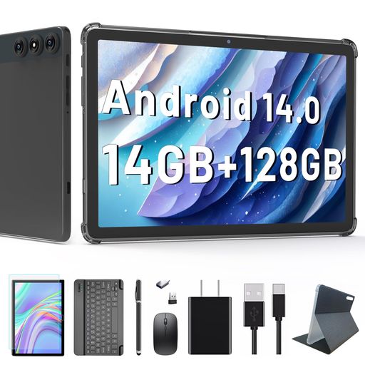 ANDROID14タブレット2025新登場タブレット10インチWI-FIモデル14GB+128GB+1TB拡張8コアCPUT606アンドロイドタブレット4GLTE通話+5G/2.4GWIFI8000MAHTYPE-C+1280*800
