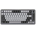 YUNZIIRT75ラピッドトリガーキーボードメカニカルTKLゲーミング磁気スイッチRGB有線USBコンパクト75%配列ノブ付きPBTキーキャップ調節可能作動(黒OUTEMUスイッチ)(2)