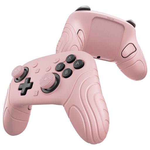 Software Games - PlayVitalSwitch2Pro対応シリコン製グリップカバー滑り止め仕様スイッチ2プロコン対応背面ボタン&サムスティックキャップ&ステッカー付属-サムライバージョン【ピンク】