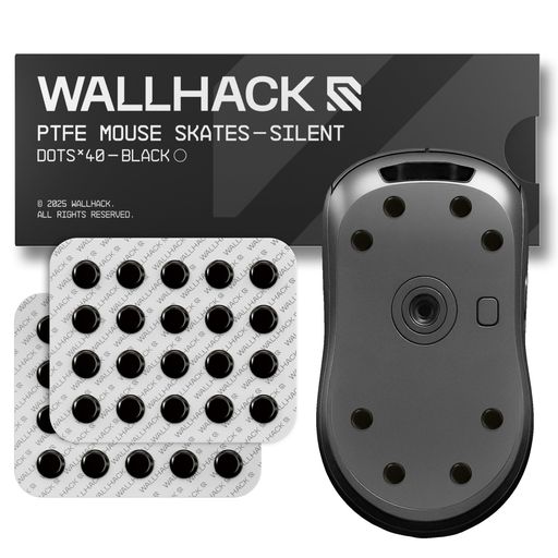 Rakuten - WALLHACKマウスソール静音PTFEドット型汎用ゲーミングマウススピードコントロールバランス布ガラス両対応簡単装着ブラック7mm