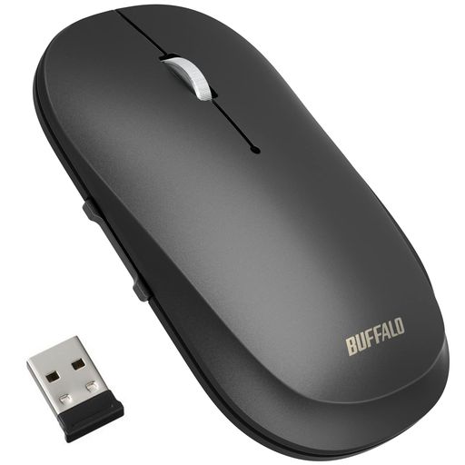 バッファロー ワイヤレス モバイルマウス 2.4GHz レシーバー付属 FLEXUS 薄型軽量 5ボタン  無線 静音 BlueLED MIL規格準拠 dpi切替(600/1200) プレゼンテーションモード搭載…