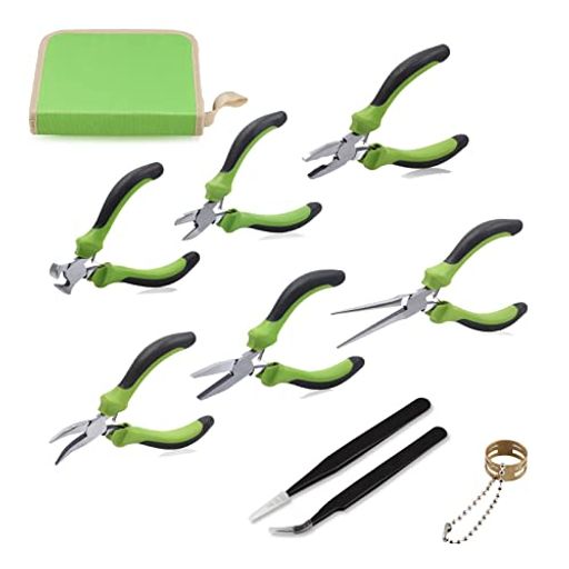 SPEEDWOX手芸用工具6点セットピンセット2種収納袋付手芸用ペンチセット平ヤットコ先曲ラジオペンチニッ..