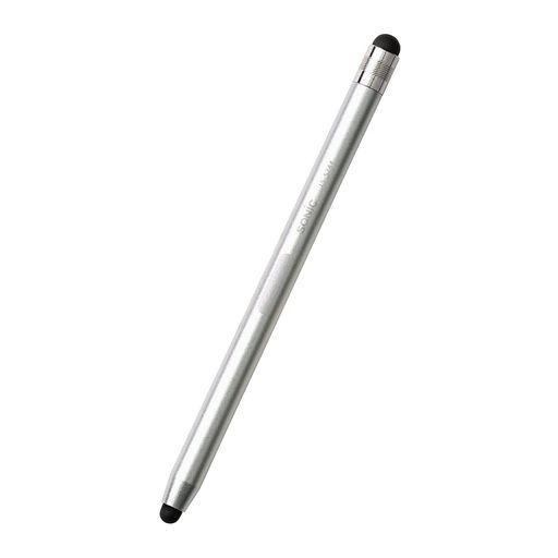 タブレット学習におすすめ! 静電容量式のタッチペン。スマートフォン・タブレットに使えます。 接地面積が異なる約7mmと約5mmの2サイズだから、1本あれば多機種に対応。※全ての機種に対応するものではございません。 【カラー】シルバー ペン先は交換可能です。LS-5450とお取替えください。 【材質】本体:アルミニウム ペン先:シリコン 【原産国】中国 ブラント名: ソニック(Sonic)