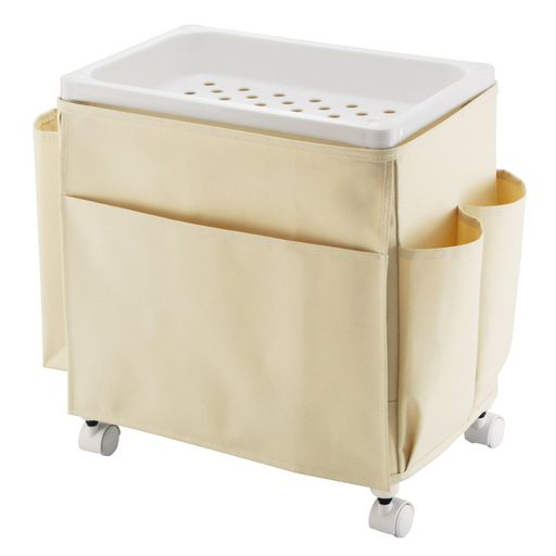 不動技研サイドテーブルワゴンミニラックホワイトF-2530