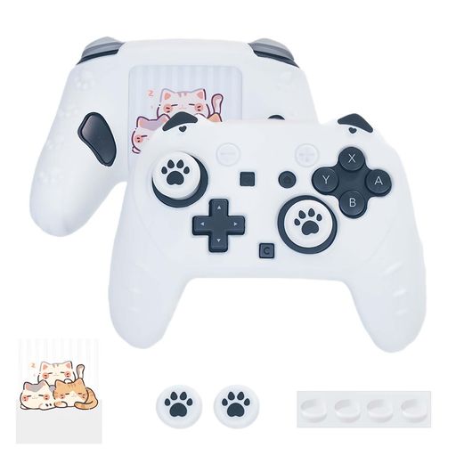 Switch2Pro対応コントローラー保護ケーススシリコン製【2025新登場-2in1】Lwuckbarrtスイッチ2用プロコン保護カバー+ロッカーキャップ*2+ロッカぼうじんリング*4滑り止め擦れ防止転倒防止防塵