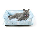 JEMAジェマペットベッド猫ベッド犬クッションペット用クールソファモチモチ3D綿ひんやり夏用涼しい暑さ対策洗える50X40X13CM熊柄ブルー
