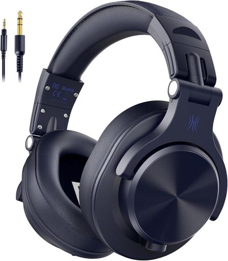 OneOdioA71オーバーイヤーヘッドホン有線低音強化50mmドライバー搭載DJモニターヘッドフォンレコーディングミキシングスタジオモニタリングギターポッドキャスト対応6.35&3.5mmジャック
