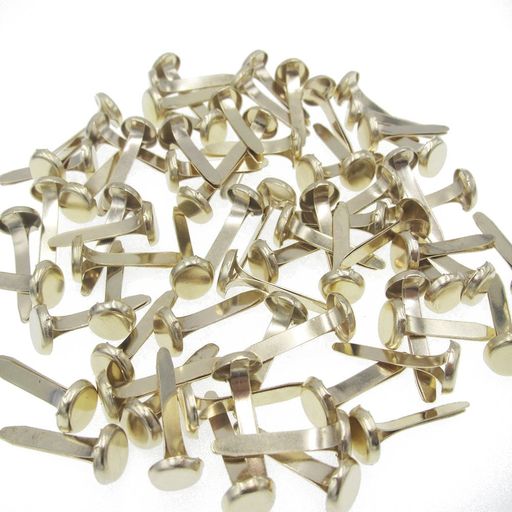 ORANGE CAT【 100本セット】ラウンド 割りピン 割鋲 ファイル アルバム スクラップブック 装飾用 DIY用 書類整理 カード固定 アクセサリー ハンドメイド おもちゃ 8X14MM (ゴールデン)