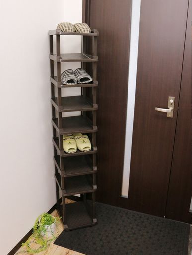 和泉化成シューズラック組立式10段ブラック3664