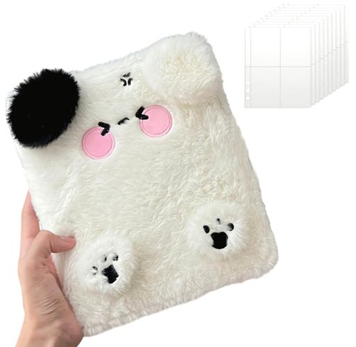 サイズ:本体のサイズ:21x18.5cmx4.5cm。パッケージ内容:フォトアルバム*1個、4格ページ10枚。 1 ページに 8 枚のカード (表裏) を収納できる。 使いやすい:バインダーリングは開閉がスムーズで破れにくく、耐久性抜群。かわいいデザインは、女の子の日常をもっと楽しく彩る。 便利な仕様:ダブルボタン設計でページをしっかり固定。180度フラットに開けるため、書き込みやデコレーションも快適です。 ふわふわ可愛い:表紙はふんわりとした仕上がりで、愛らしい動物の顔、眺めても触れても癒されるデザインで、インテリアにも映えます。 用途の広さ:付箋、カード、メモの整理に最適です。プリクラ、名刺、小さな写真なども収納できる万能リフィル。持ち運びやすく幅広く活用。
