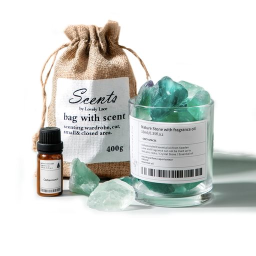 アロマセット【アロマストーン400G+CEDARWOOD ESSENTIAL OIL 10ML+ガラス1本】ストーンディフューザー 天然水晶 グリーン アロマストーンセット 天然石 お試しセット プレゼント ギフトセット