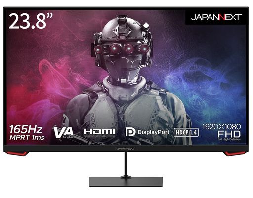 JAPANNEXT23.8インチゲーミングモニター165Hz1msフルHD1920x1080解像度VAパネルディスプレイ(HDMI/DisplayPort/VESA対応/ブルーライトカット/視野角178°)