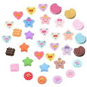 SUNNYCLUE 60個6種 星 カボション アクリル カボション レジン カボション 花 カボション ウサギ パンダ 雲 デコパーツ ハート デコ 兎 樹脂...