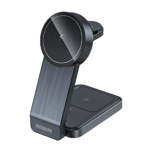 アドテック3in1ワイレスマグネット式充電器高速15WワイヤレスPhone15/14/13/12アップルWatchワイヤレスイヤホンコンパクト小型AWPD-V015MEW-BM