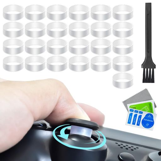 スティック保護リングシリコンリング25個セットスティック用プロテクトリング白い粉対策プロコン摩耗減少装着簡単削れ防止ドリフト防止アシストリングPS4/PS5/SwitchPro/Xbox/など各種コン…