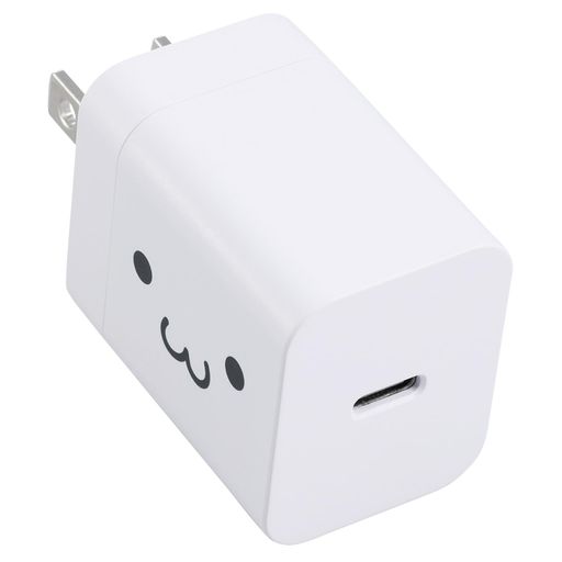 エレコム充電器Type-CUSB-C20WUSBPD対応1ポートPSE認証品GaN採用折りたたみ式プラグしろちゃん【iPhone1615等対応】EC-AC6820WF