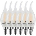 ZohadtakLEDエジソン電球シャンデリア電球60W形相当720lmE126W復古電球磨りガラスの材質調光器非対応2700K電球色PSE認証済み炎の型6個入り(E12-炎の型電球色)