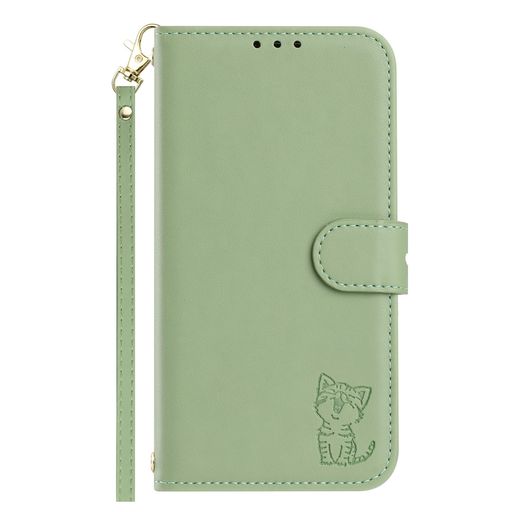 樂天商城 - GalaxyA255Gケース手帳型ギャラクシーA255G/SC-53F/SCG33ケースa25スマホケースネコちゃんストラップ付きスタンド機能ライトグリーン